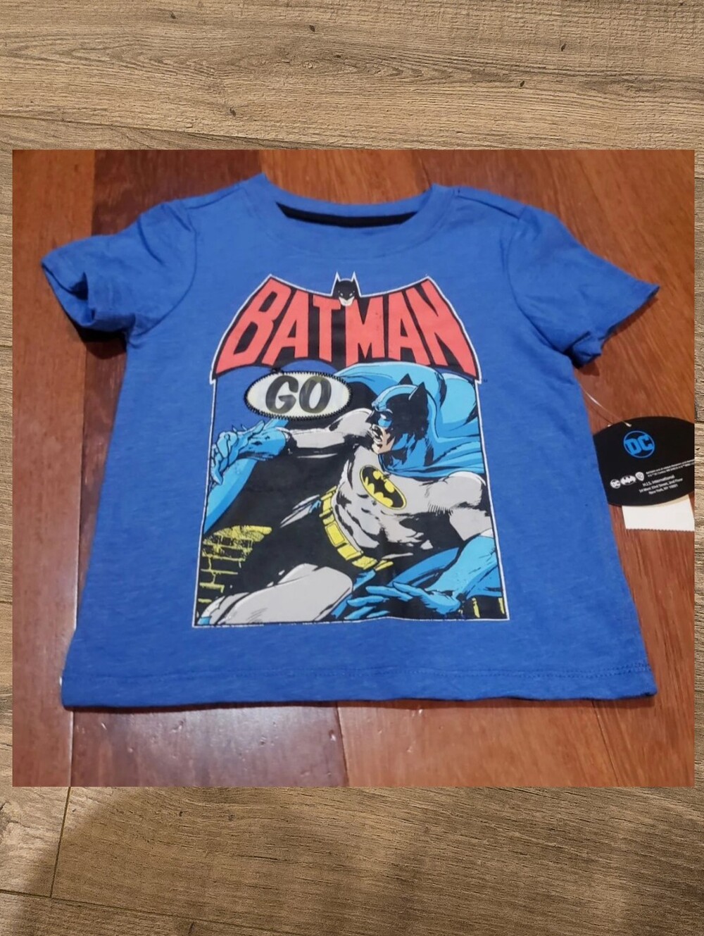 🌻 NWT DC COMICS Batman hologram blue toddler boys graphic shirt size 2T